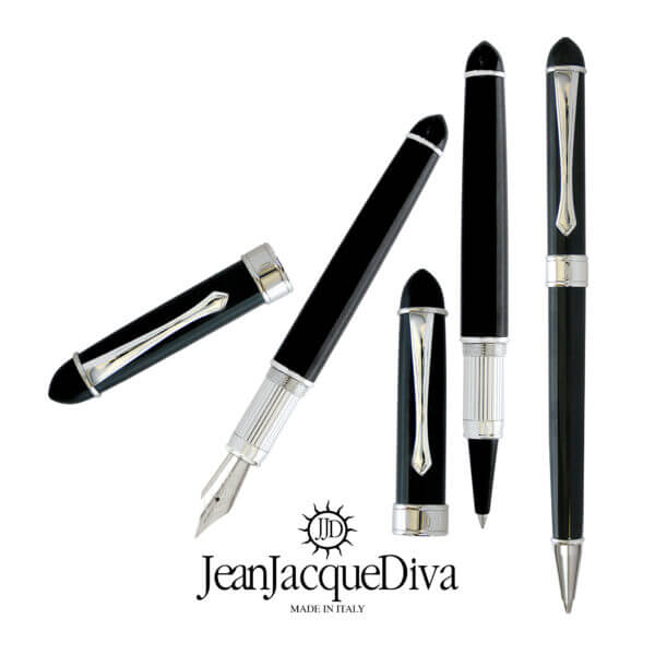 parure stilografica roller e biro Gabriele D'Annunzio in lacca di JeanJacqueDiva JJD1959