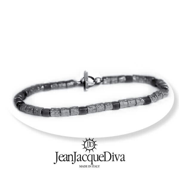bracciale LeiLui con dadini martellati e cubi di JeanJacqueDiva JJD1959